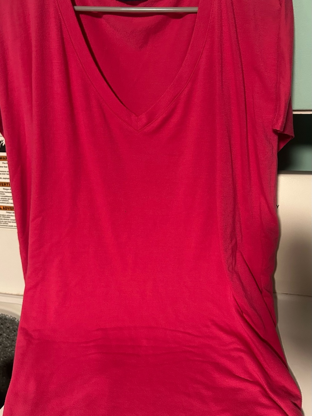 Women’s V-Neck Short Sleeve Top - Hot Pink